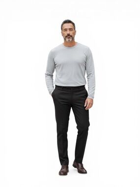 NWT Pronto Uomo Black Dress Pants Men’s 38x32 Flat Front Tailored Fit